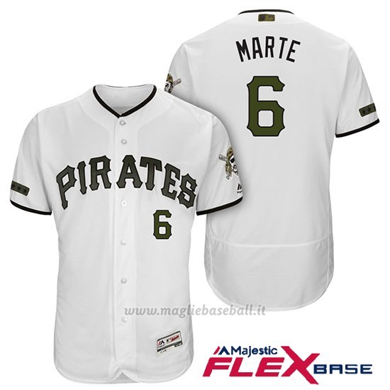 Maglia Baseball Uomo Pittsburgh Pirates Starling Marte Bianco 2018 1ªAlterner Flex Base
